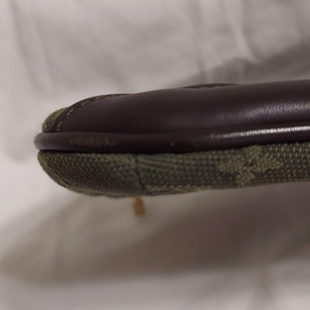 Authentic Rare Louis Vuitton Green Denim Zippered Coin Cosmetic Pouch!